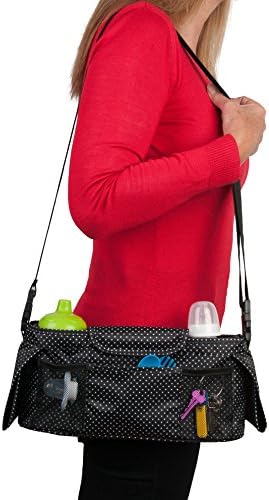 Universal Stroller Organizer Bag with Shoulder Strap 2 Color Choices Plus Bonus Lovey Toy Perfect for Baby Shower or New Parents Buy Something Different