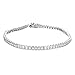 Mia Sarine Womens Cubic Zirconia Channel Set Tennis Bracelet in Rhodium Plated Sterling Silver