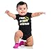 Brisco Brands My Daddy is Bat Cute Fathers Day Comic Hero Romper Bodysuit Black
