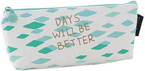 Topsaire Pencil Case for Women Girls Clear Cute Canvas Geometry Diamond Shape Inverted Trapezoidal Capacity Student Exams Filled Pen Bag Purse Teenage Girls Gifts See Through