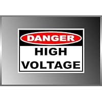Sticker Frrenzy | High Voltage Danger Sign Warning Label Vinyl Decal Bumper Sticker 4"x6"