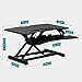SLYPNOS Height Adjustable Sit to Standing Desk Converter Riser 28.5 Inches Wide Ergonomic Workstation, Black