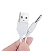 WASABI MANGO 3.5mm Aux Audio Charger USB Cable Cord Adapter for iHome IHM60 IHM61 IHM59 Mini Speaker (White)
