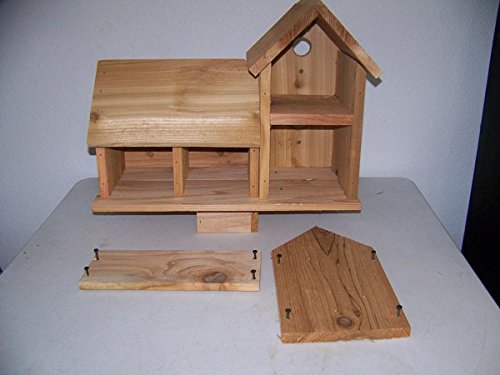 Cedarnest Cedar Birdhouse with 4 Seperate Compartments with pegs