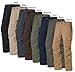 LAPG Men's Urban Ops Tactical Pants, Gusseted Crotch Lightweight Cargo Pants, Elastic Waistband Ripstop Work Pants, Water & Stain Resistant Pants for Men, Khaki, 34W x 32L