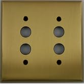 Classic Accents Antique Brass 2 Gang Push Button Light Switch Wall Plate