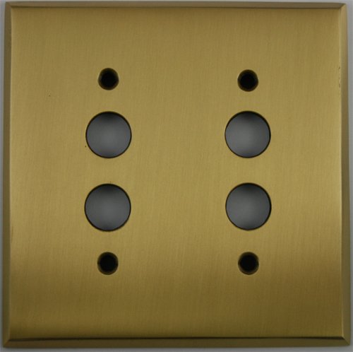 Classic Accents Antique Brass 2 Gang Push Button Light Switch Wall Plate