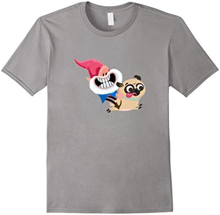 Mens Garden Gnome Riding a Pug like a Thug Large Slate