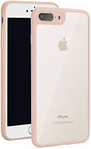 Case for iPhone 7 Plus, Juboury Ultra Slim Transparent Clear Enhanced Grip Case with 2 Pieces Tempered Glasses Screen Protector for Apple iPhone 7 Plus (Indipink)