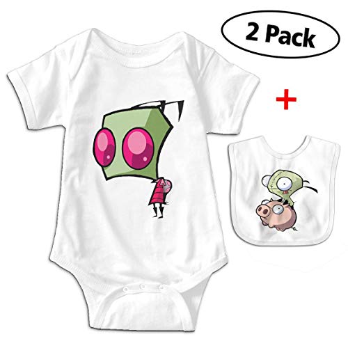 POOPEDD Invader-Zim-Gir Unisex Climbing Suit Onesies Jumpsuit Outfits Infant Bibs 0-3M White