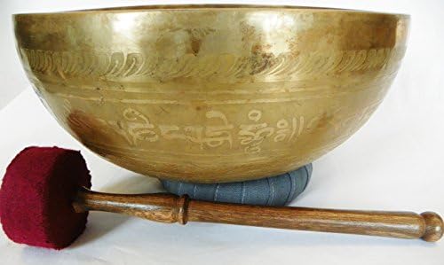 A608 X Large 11.9" Energetic Throat 'G' Chakra Healing Hand Hammered Tibetan Singing Bowl Made in Nepal