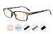 UV Protection,Anti Blue Rays,Reduce Eyestrain,Computer Reading Glasses Men Women(Tortoiseshell,Amber Tinted Lenses) +0.75