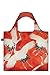 LOQI Museum Womans Haori with White and Red Cranes Reusable Shopping Bag, Multicolored