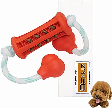 BENJZ Rubber Chew Dogs Rope Toys - Guaranteed Tough Solid Chew Pet Toy Perfect for Training &amp; Keeping Pet Fit Medium (Red)