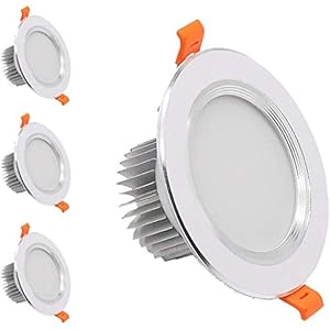 GWFVA Led-plafondlamp, 2,5 inch, 400 lm, niet dimbaar, met transformator, inbouwlamp, 4 stuks