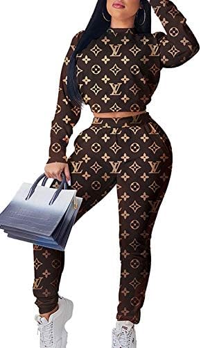 Womens Two Piece Outfits Letter Print Short Sleeve Loose Sweat Top and Long Pants Set Romper Black