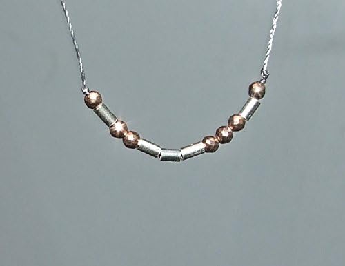 14k Rose Gold Faceted Gem, Sterling Silver Morse Code LOVE Secret Message Cord Necklace or Bracelet