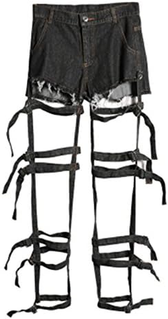 HBzGJean Women's Sexy High Waist Hole Distressed Bandage Hollow Out Cut Out Jeans