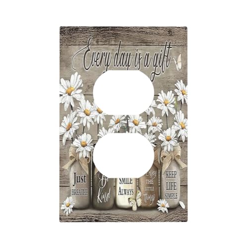 Daisy Butterfly Floral Switch Plate Cover