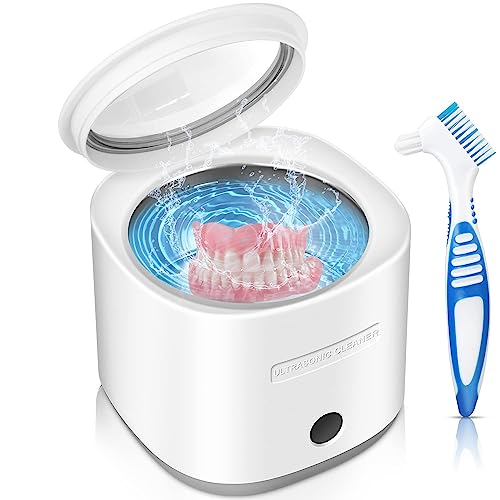 Ultrasonic Cleaner for Dentures & Retainers SpaceSaving, 42kHz Portable Professional Ultra
