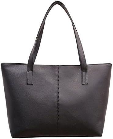 Clearance! Nevera Women Ladies Leather Large Shoulder Bag Tote Purse Travel Bags (Black)