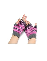 HaveDream Guantes de yoga antideslizantes para mujer, sin dedos, antideslizantes, pilates, barro, ballet, guantes de entrenamiento Bikram