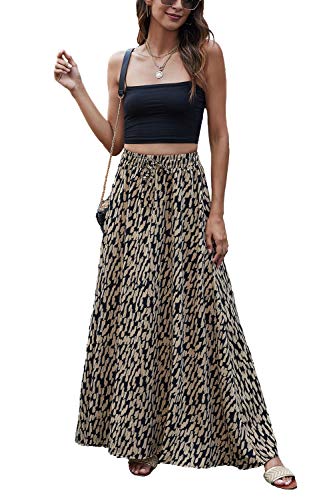 leopard print long skirts