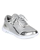 Nature Breeze CD33 Metallic Shimmer Lace Up Lightweight Cross Training Sneaker - Silver