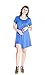 JollieLovin Women's Tunic Casual Short Sleeve Swing Loose T-Shirt Dress (Blue, 3X)