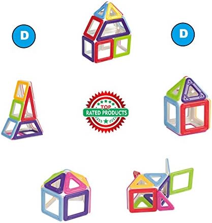 Magnetic Blocks, 3D Construction Building Blocks, Magical Magnet Tiles, Educational Toys for Kids Creativity Thinking beyond Imagination, Logical, Inspirational, Pretend Play Stack Toys Set D