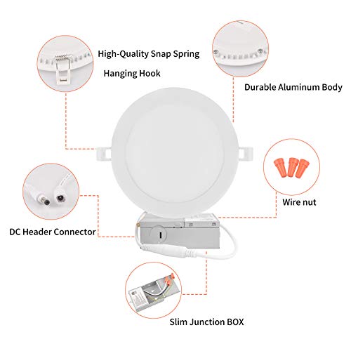 KSIPZE 10 Pack 6 Inch UltraThin LED Recessed Lighting Ceiling Lights