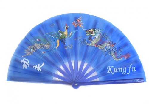 Kong Fu Fan or Dancing Fan or Gong Fu fan (blue)