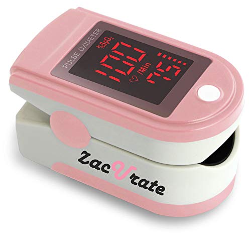 Zacurate Pink Series Fingertip Pulse Oximeter and Blood Oxygen Saturation Monitor (Peach Pink)