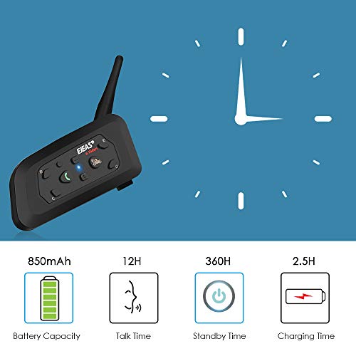 Helmet Bluetooth Intercom Kit Bluetooth Intercom Helmet Headset 1200m Motorcycle Headphone Waterproof for 6 Riders Waterproof 2 Pack - Thumbnail 5