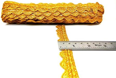 Crisskross delhibazarindia Gotta Patti Lace Border, Gota leher Zari/Golden/Designer for Dress/Sarees/Lehenga/Suits/Blouses and Craft/ 2cm X 8meters Approx
