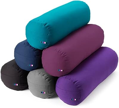 Yogamatters Organic Cotton Bolster Navy Blue 63cm 2.2kg Removable Cover