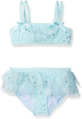 Kate Mack Big Girls' Fairy Dance 2pc Skirted Swimsuit, Aqua, 8