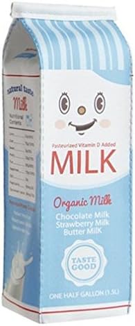 Simulation Milk Box Carton Cute PU Pencil Case Stationery Pouch (BLUE)