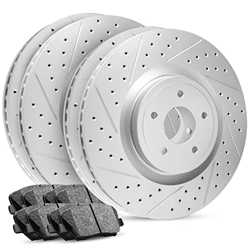 R1 Concepts Front Rear Brakes and Rotors Kit |Front Rear Brake Pads| Brake Roto…