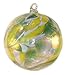 Friendship Ball Green / White / Yellow Twist 4 Inch Kugel Iridized Witch Ball by Iron Art Glass Designs