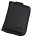 DEEZOMO Genuine Leather Mini Credit Card & Coin Wallet with Zipper for Men and Women - Black