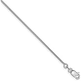 FB Jewels Solid 14K White Gold .90mm Round Snake Chain