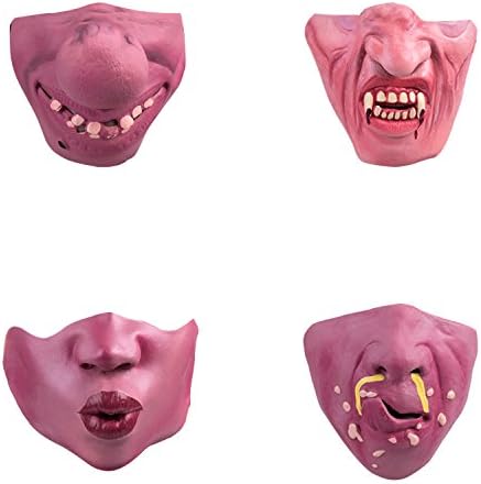 Half Face Latex Mask Horror Novelty for Halloween Costume Party Decorations
