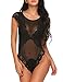 ADOME Sexy Lingerie for Women Lace One Piece Teddy Babydoll Bodysuit,Black 2,Medium