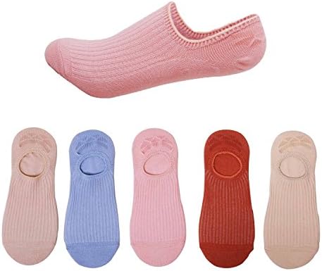 Women's No Show Casual Cotton Socks Thick Knit Warm Cozy Candy 5 Pairs