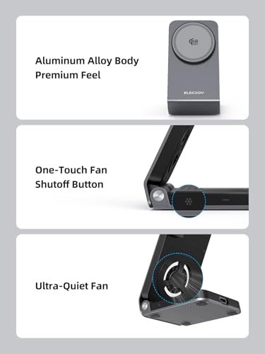Wireless Charger for Samsung Magnetic Charger with Active Cooling, 3 in 1 Foldable Charging Station for Samsung Galaxy S26 Ultra, Galaxy Watch 8 and Buds 4, for Android Devices