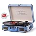 Vinyl Record Player, dodocool Vintage Turntable 3-Speed with Blue Tooth, Built in 2 Stereo Speakers, Vinyl to MP3 Converting/ RCA Line Out/ AUX / USB/ SD Input - Jean Style