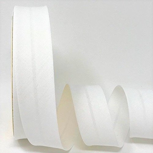 5M Professional Quality 30mm Bias Binding, Machine Washable, 30+ Colours. UK Specialist Seller Edging for Sewing, Bunting, Upholstery, Furniture Piping & Garments (Soft White)