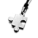 INBLUE Personalized Jigsaw Pendant Customized Engraving Name/Text for Couples Men Women Boyfriend Girlfriend Relationship Gifts Stainless Steel Jewelry (Silver Color)