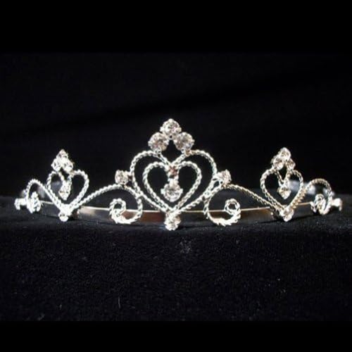 Rhinestone Heart Twist Communion Flower Girl Tiara Headpiece